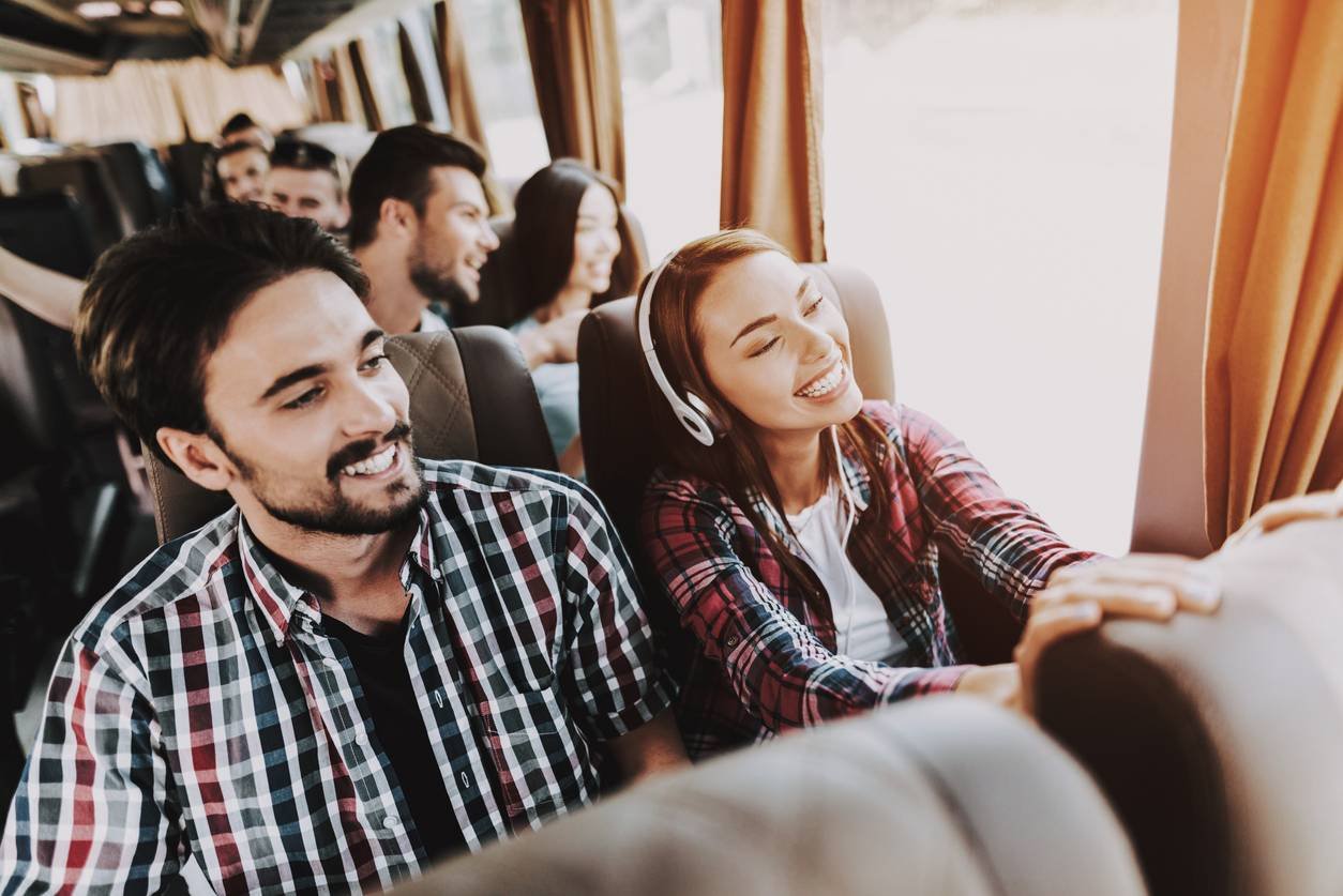 voyage entre amis en bus